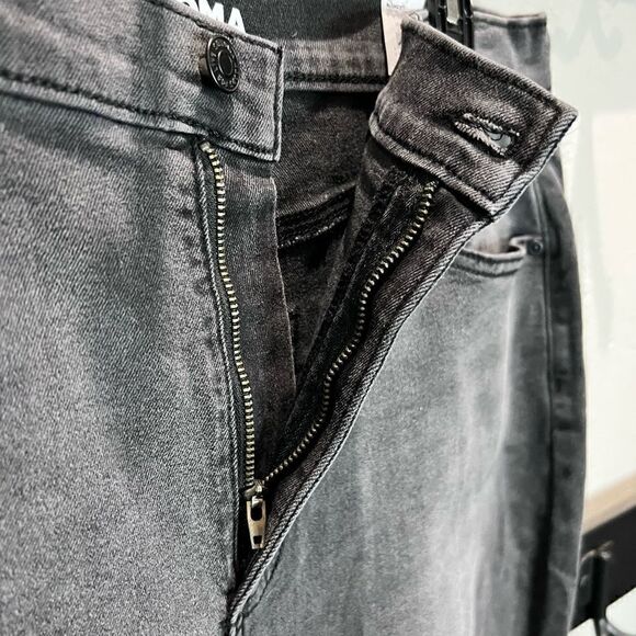 NWT Sonoma mom jeans ultra high rise baggy grey denim size 12 - Picture 5 of 14